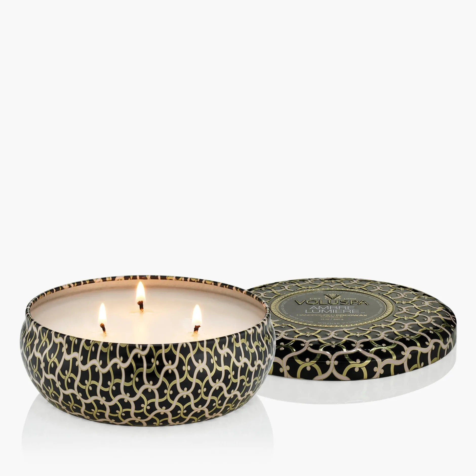 Voluspa 3 Wick Tin|Ambre Lumiere