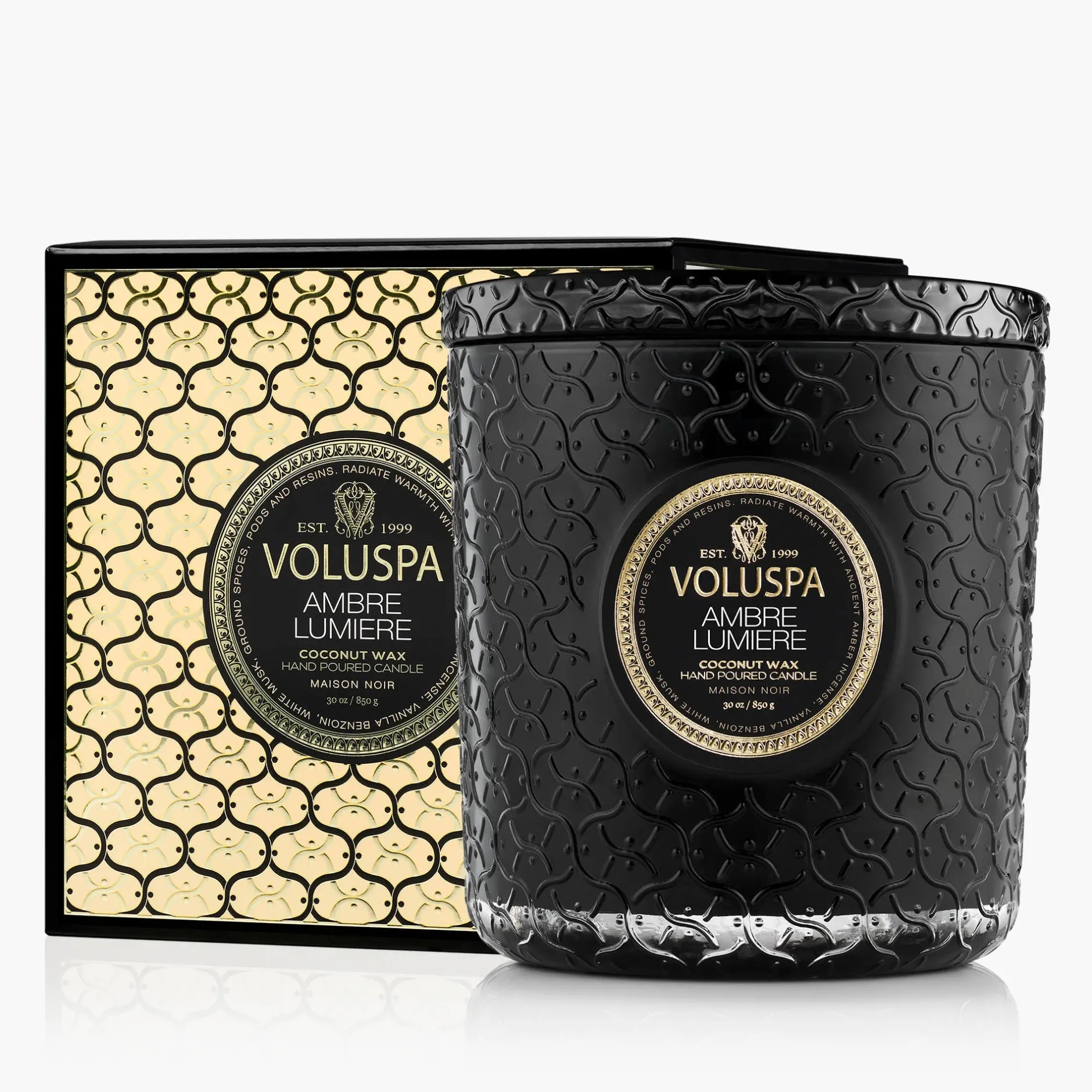 Voluspa 3 Wick Hearths + Luxe|Ambre Lumiere