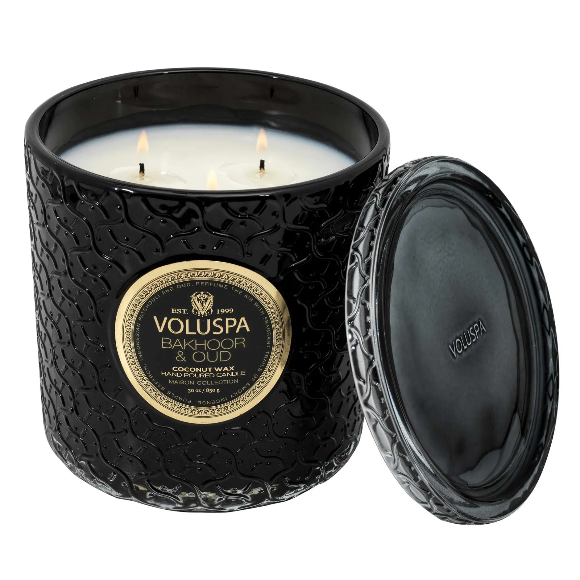 Voluspa 3 Wick Hearths + Luxe|Bakhoor & Oud