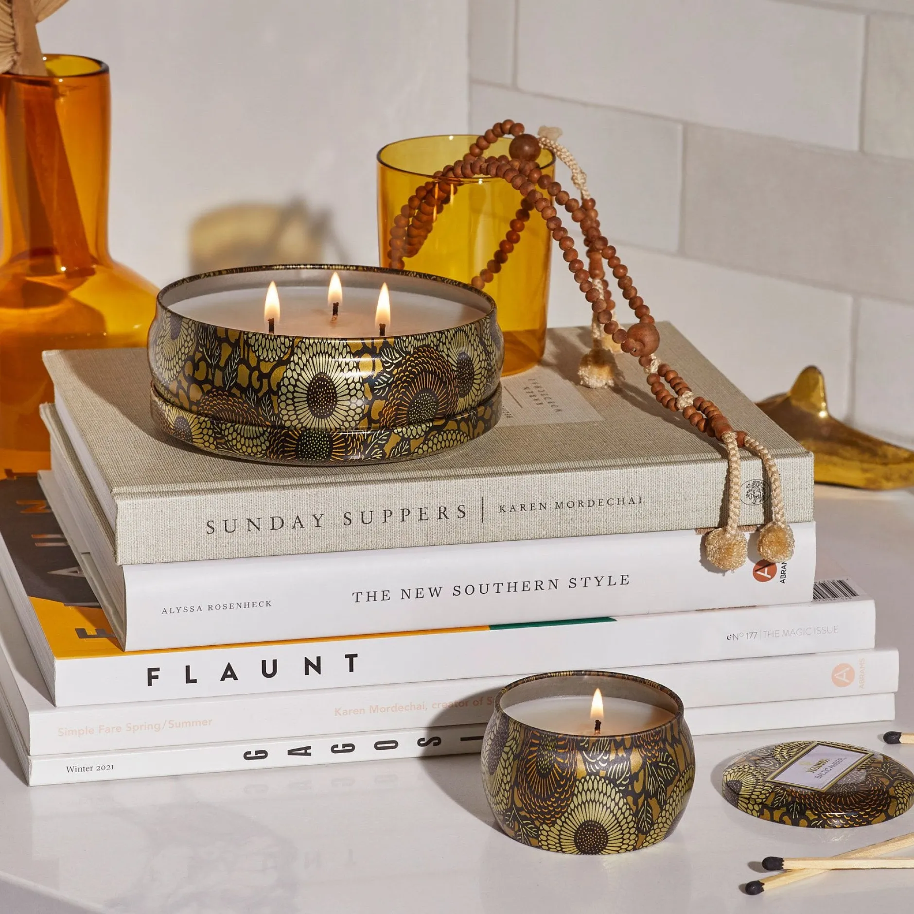 Voluspa Baltic Amber|3 Wick Tin|Baltic Amber