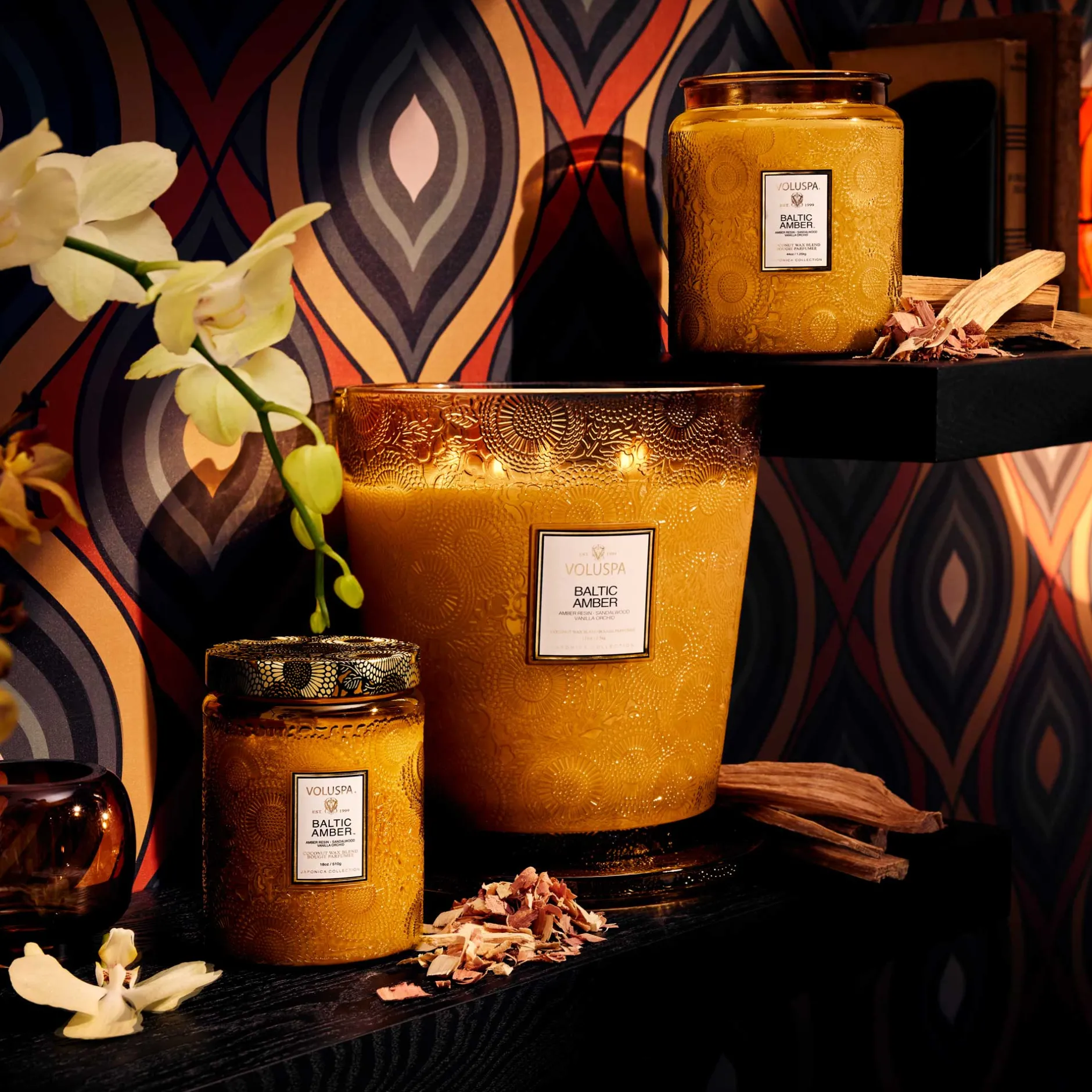 Voluspa Baltic Amber|5 Wick Hearths|Baltic Amber