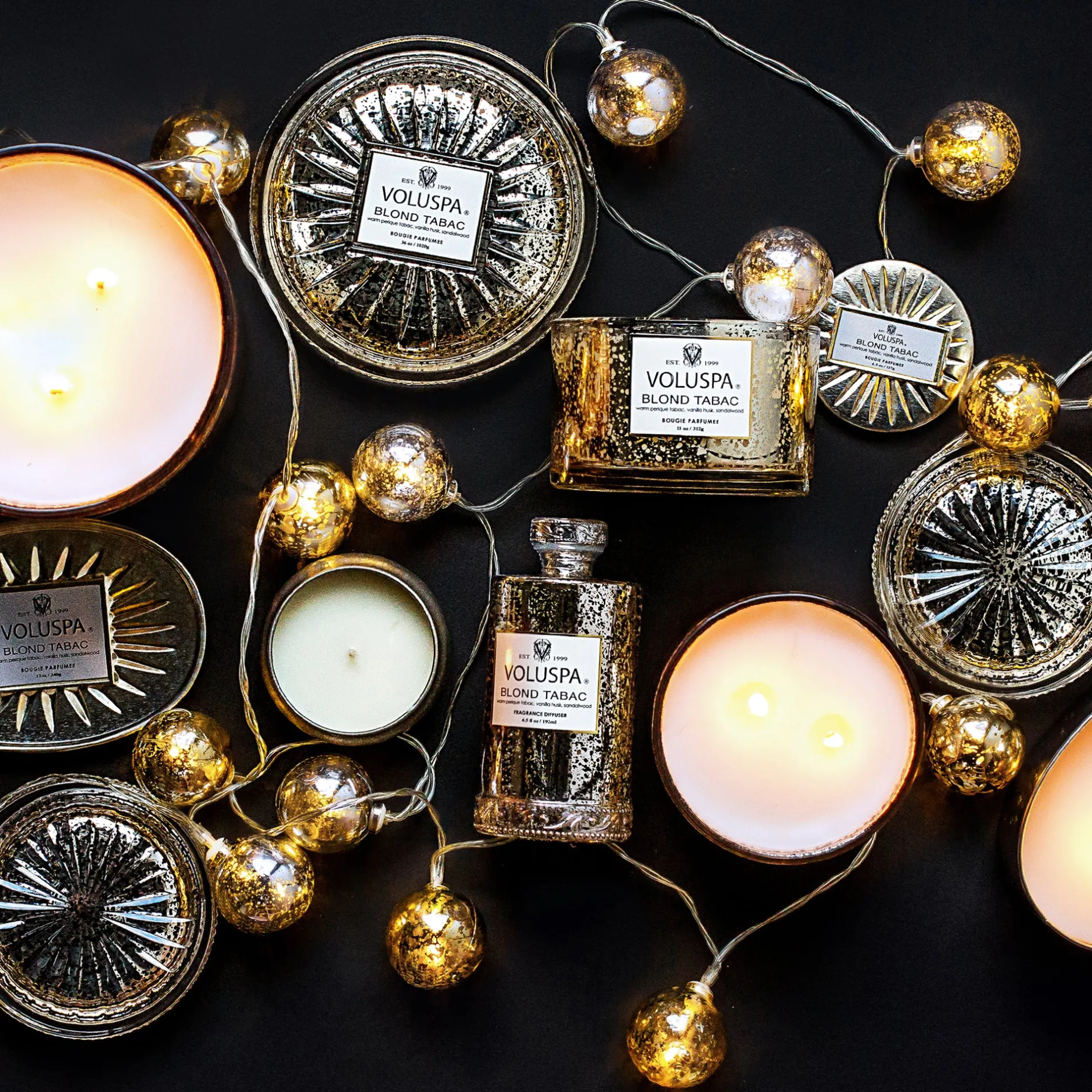 Voluspa 3 Wick Hearths + Luxe|Blond Tabac