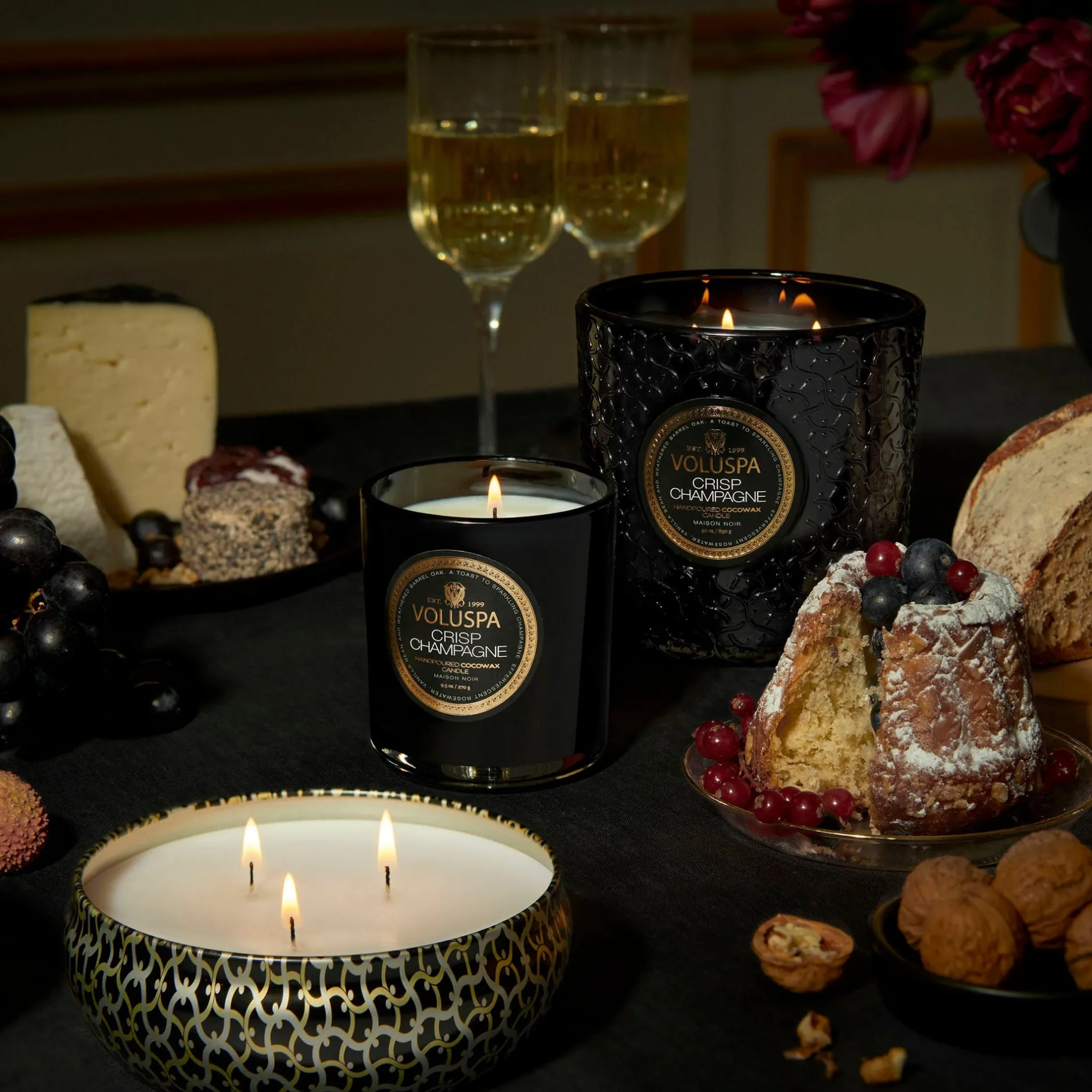 Voluspa 3 Wick Tin|Crisp Champagne