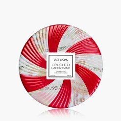 Voluspa 3 Wick Tin|Crushed Candy Cane