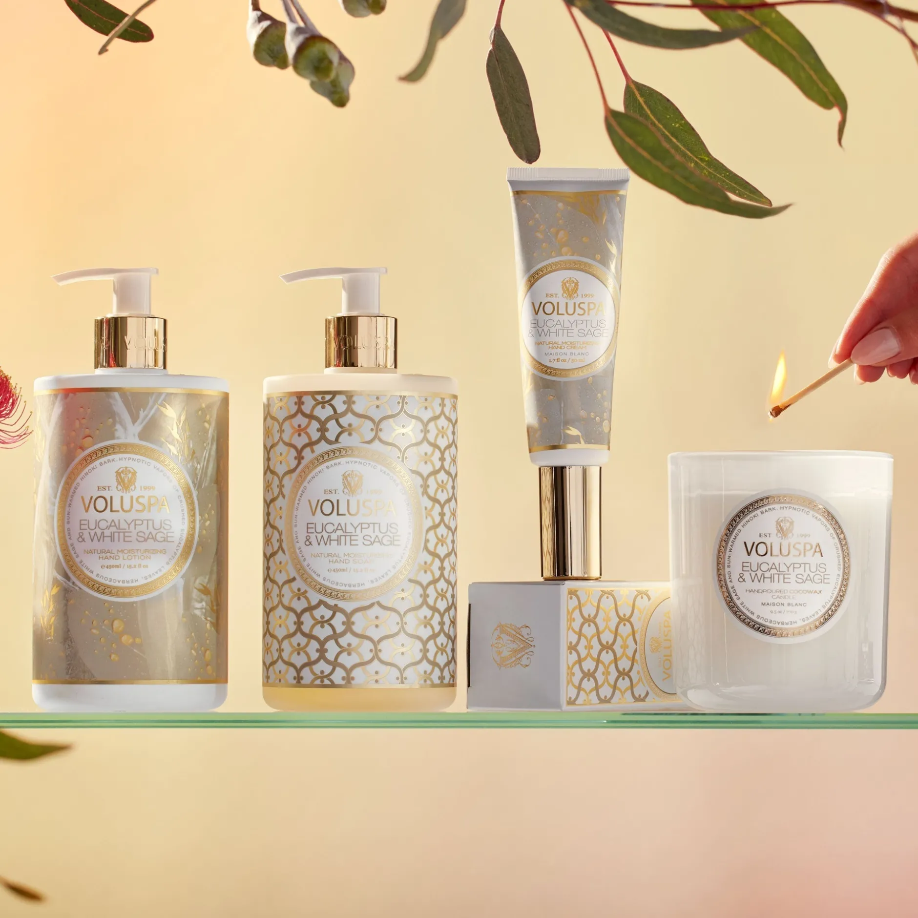 Voluspa Eucalyptus & White Sage|Travel Hand Cream|Eucalyptus & White Sage