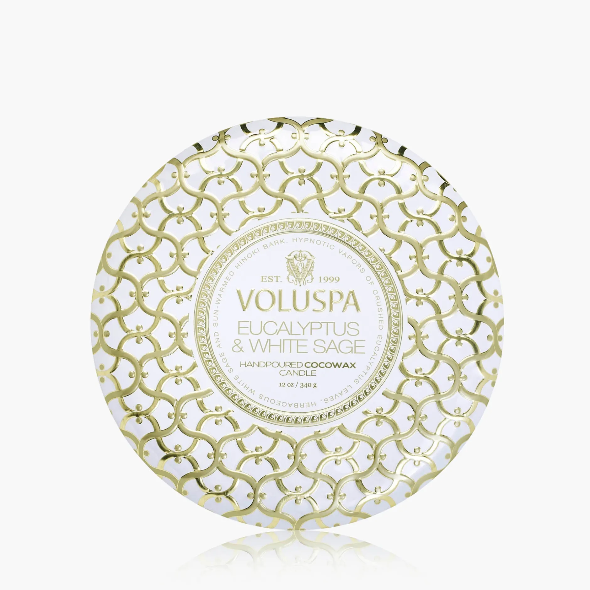 Voluspa 3 Wick Tin|Eucalyptus & White Sage|Eucalyptus & White Sage