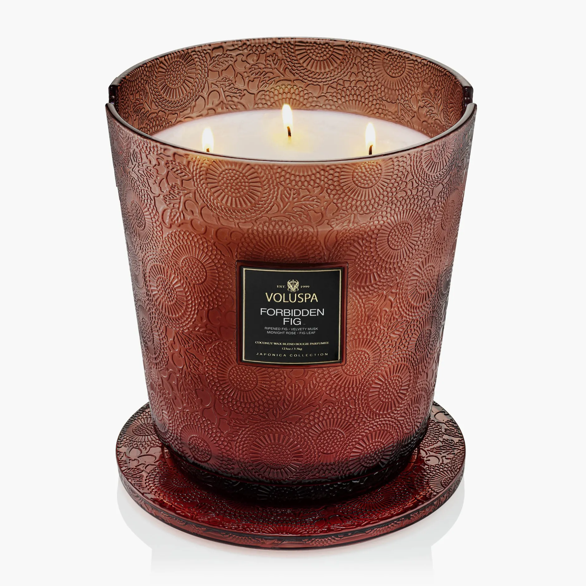Voluspa Forbidden Fig|5 Wick Hearths|Forbidden Fig