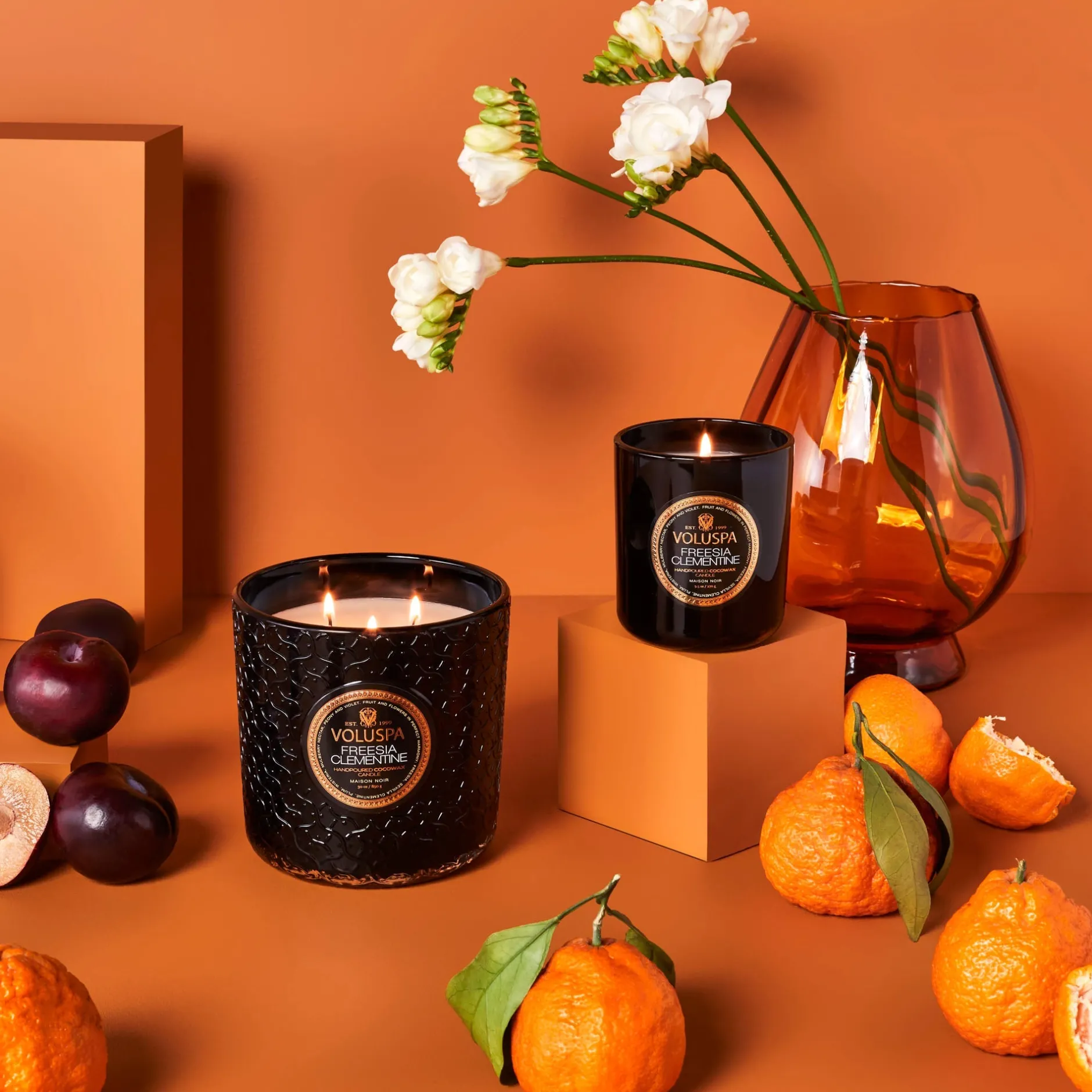 Voluspa 3 Wick Hearths + Luxe|Freesia Clementine