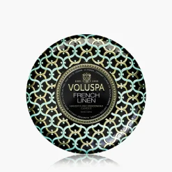 Voluspa 3 Wick Tin|French Linen|French Linen