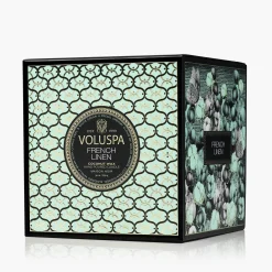 Voluspa 3 Wick Hearths + Luxe|French Linen|French Linen