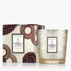Voluspa Classic Candles|Gilt Pomander Hinoki|Gilt Pomander & Hinoki