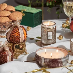 Voluspa Small Jars|Gilt Pomander Hinoki|Gilt Pomander & Hinoki