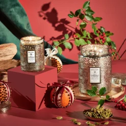 Voluspa Gilt Pomander Hinoki|Large Jars|Gilt Pomander & Hinoki