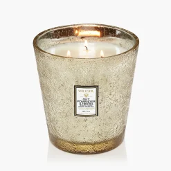 Voluspa Gilt Pomander Hinoki|3 Wick Hearths + Luxe|Gilt Pomander & Hinoki