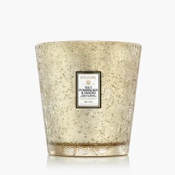 Voluspa Gilt Pomander Hinoki|3 Wick Hearths + Luxe|Gilt Pomander & Hinoki