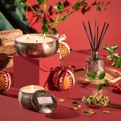 Voluspa Gilt Pomander Hinoki|Reed Diffusers|Gilt Pomander & Hinoki