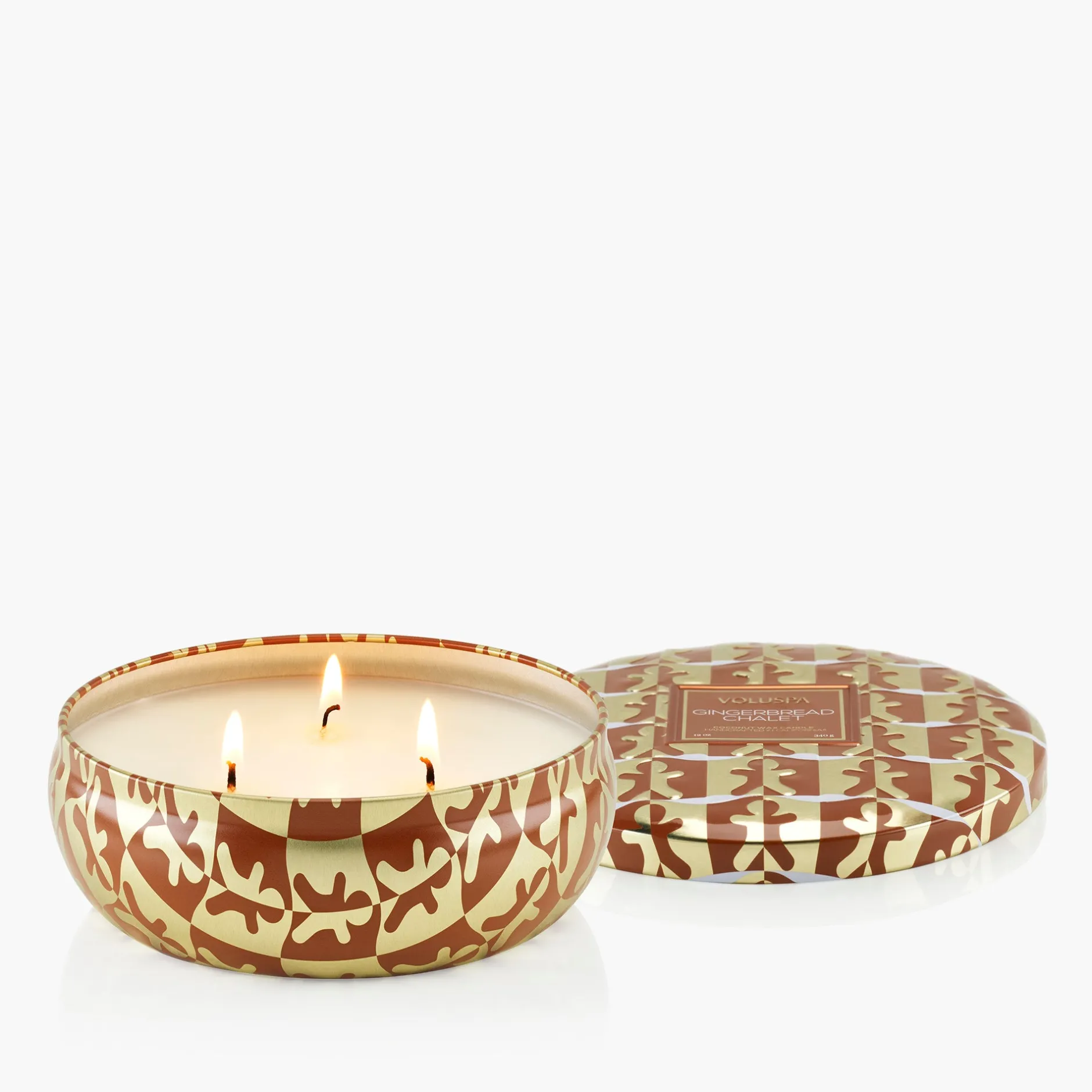 Voluspa 3 Wick Tin|Gingerbread Chalet
