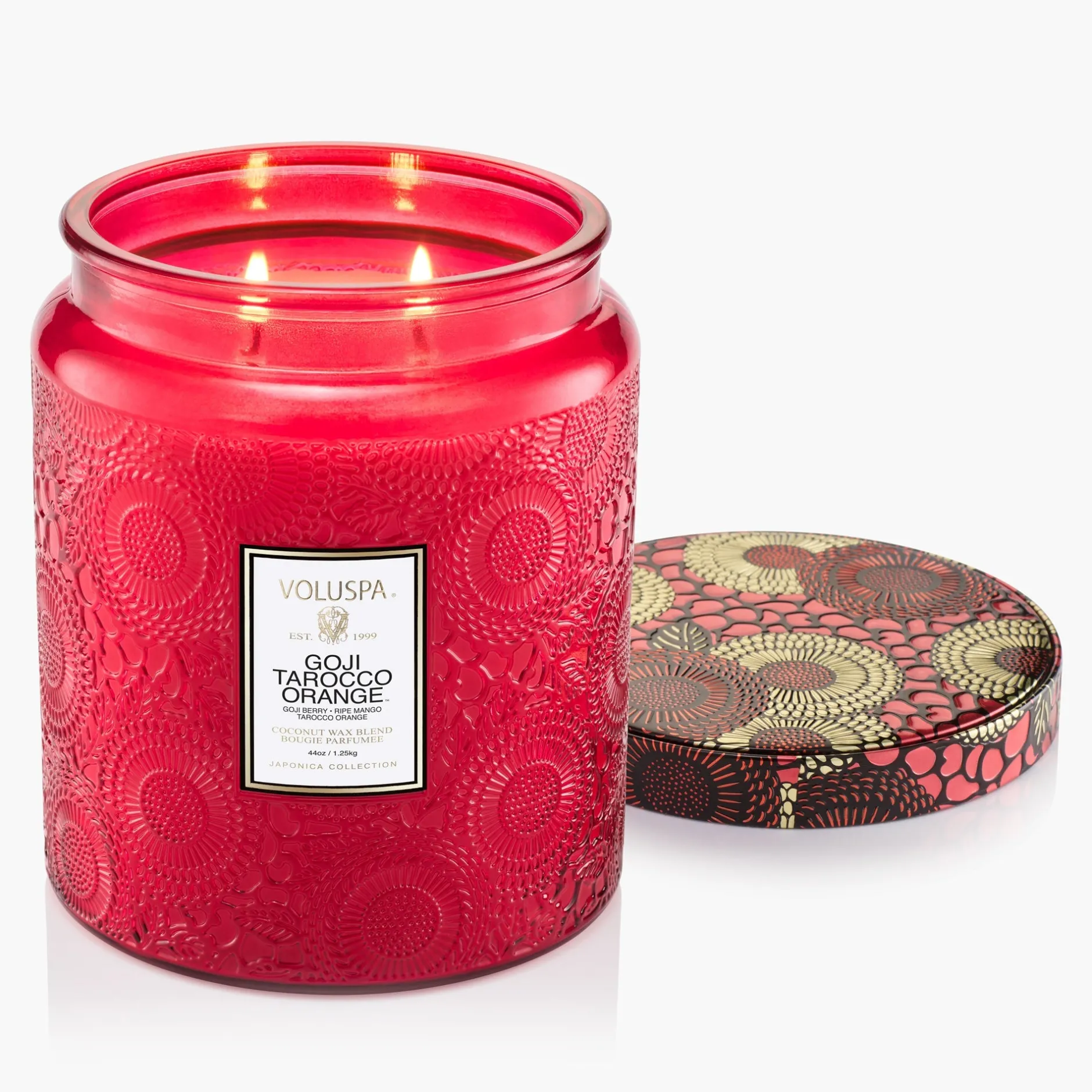 Voluspa Goji Tarocco Orange|3 Wick Hearths + Luxe|Goji Tarocco Orange