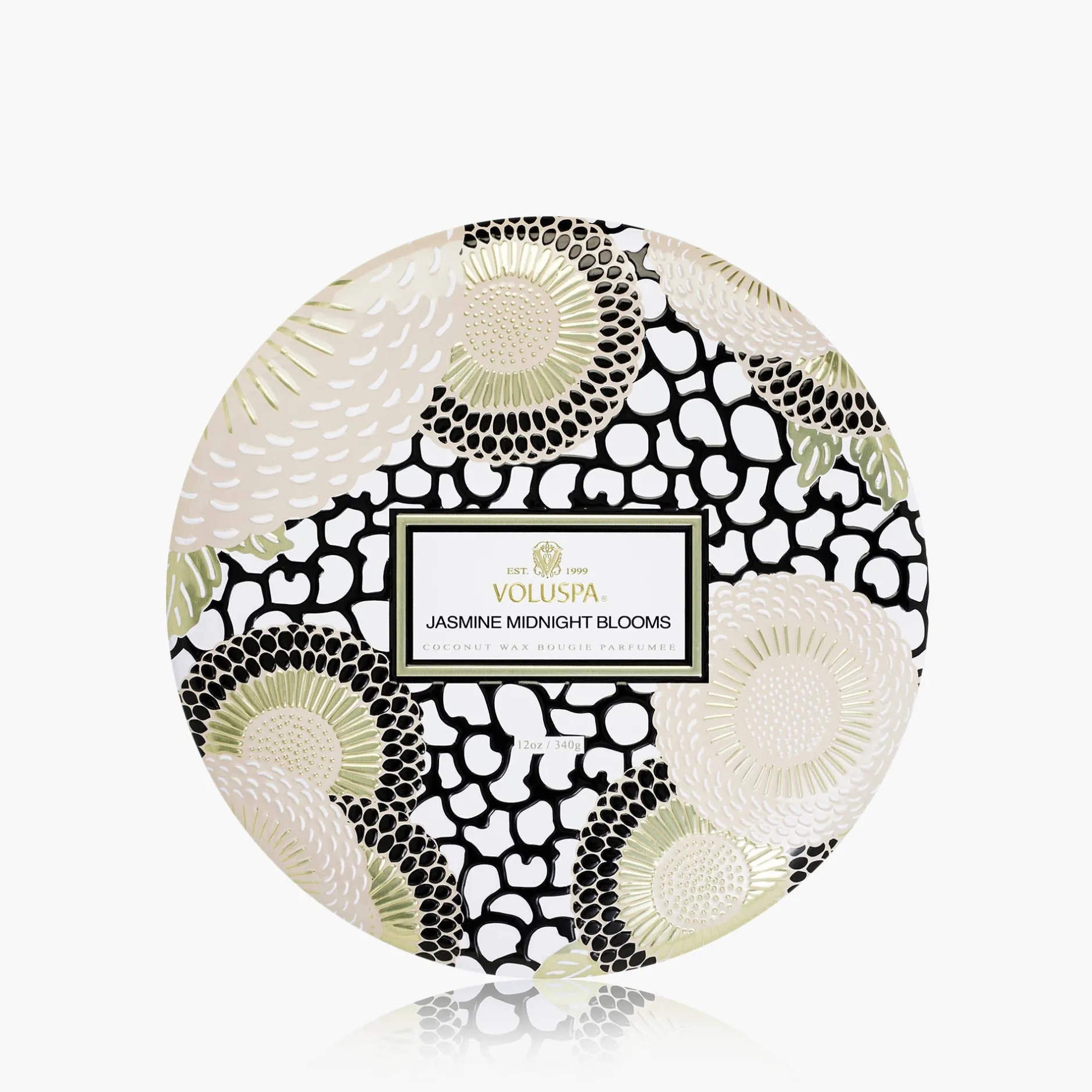 Voluspa Jasmine Midnight Blooms|3 Wick Tin|Jasmine Midnight Blooms