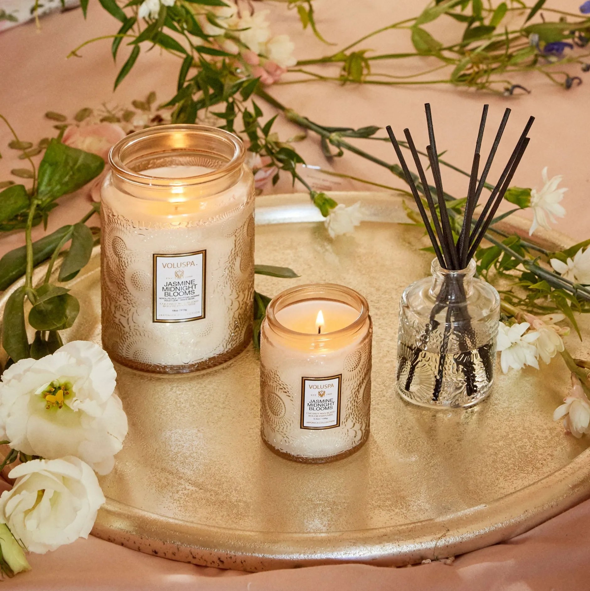 Voluspa Jasmine Midnight Blooms|Reed Diffusers|Jasmine Midnight Blooms