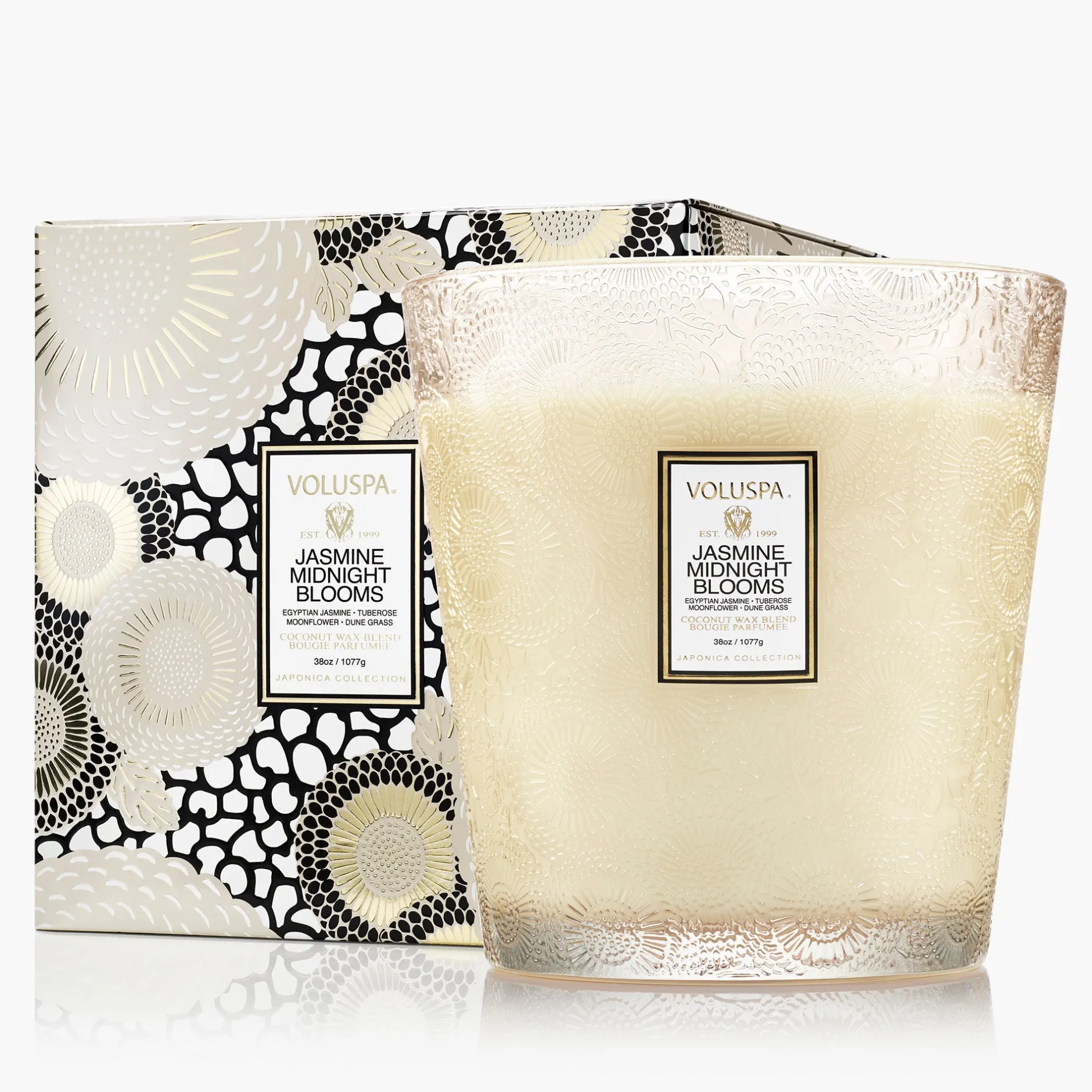 Voluspa Jasmine Midnight Blooms|3 Wick Hearths + Luxe|Jasmine Midnight Blooms