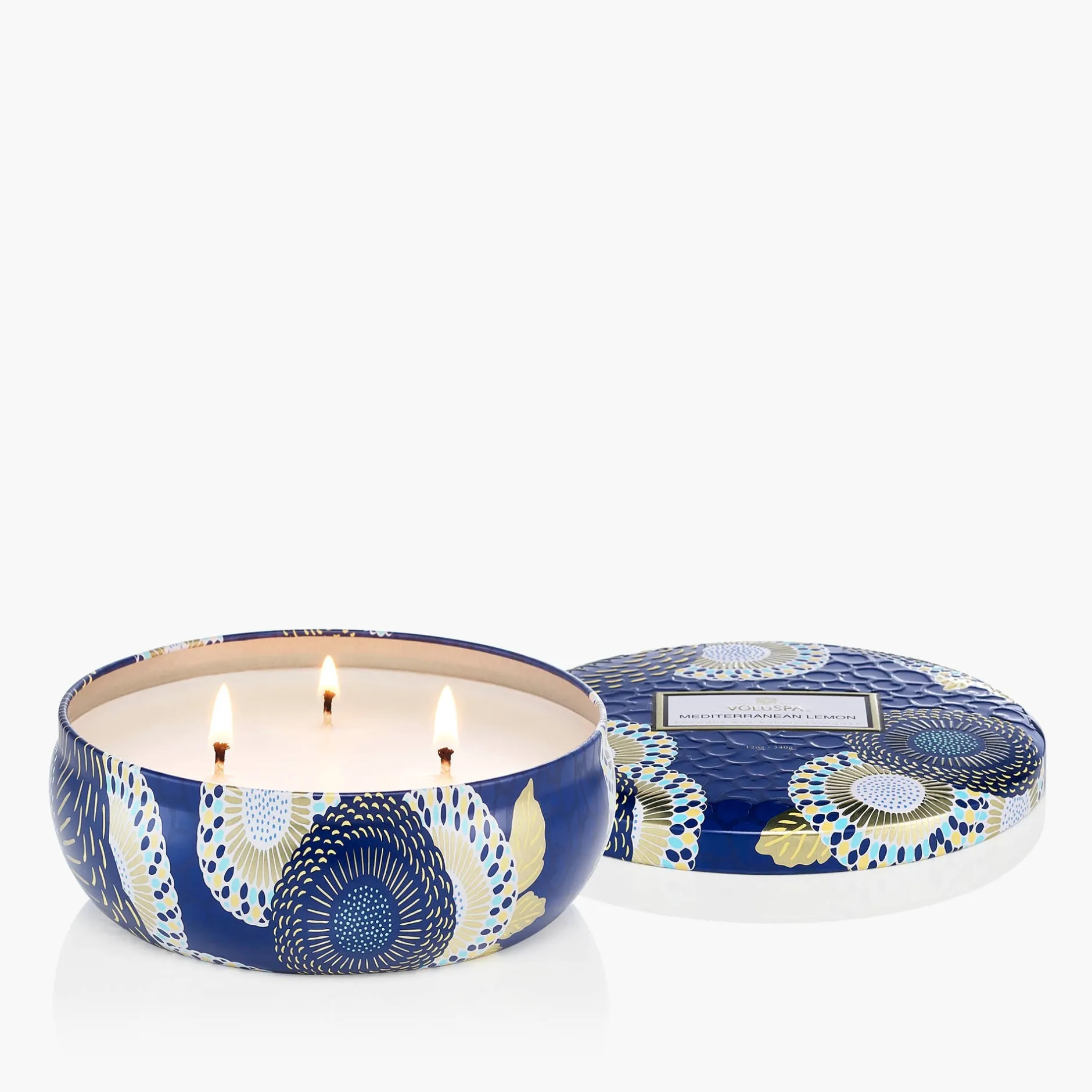 Voluspa Mediterranean Lemon|3 Wick Tin|Mediterranean Lemon