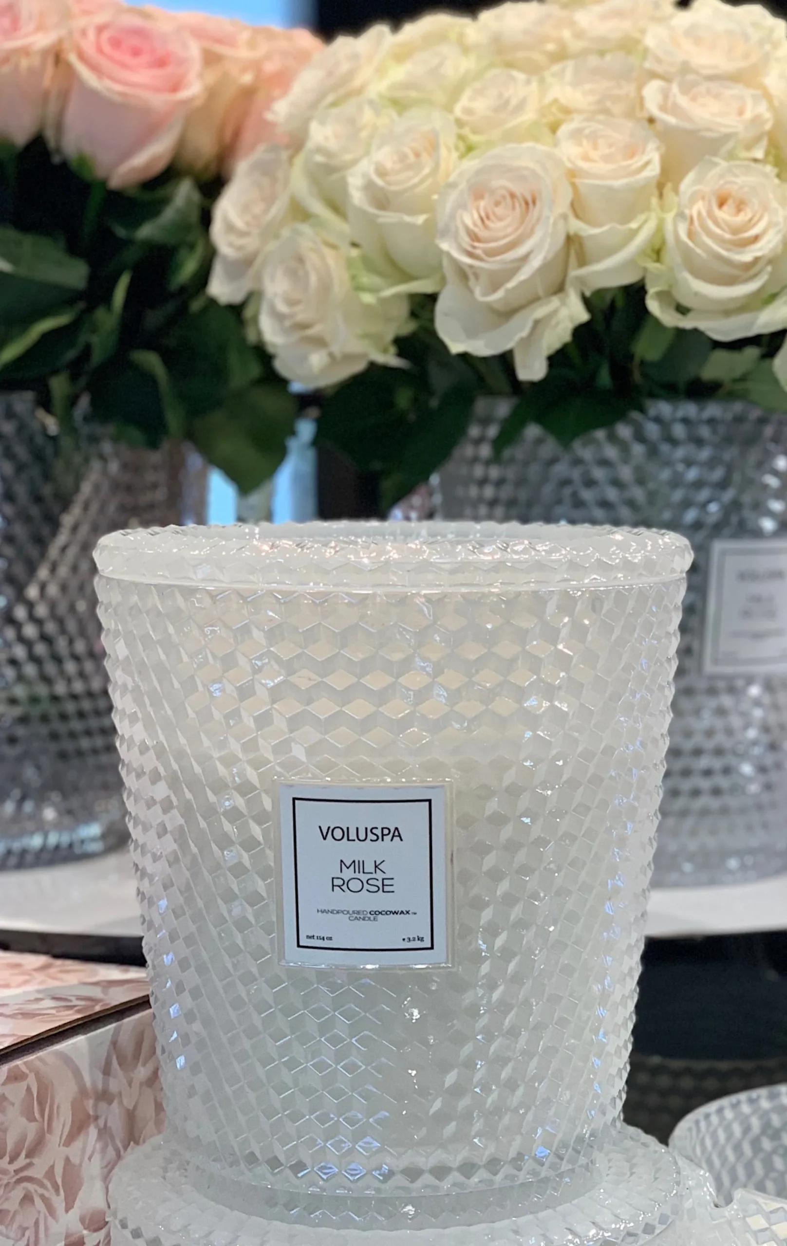 Voluspa 5 Wick Hearths|Milk Rose