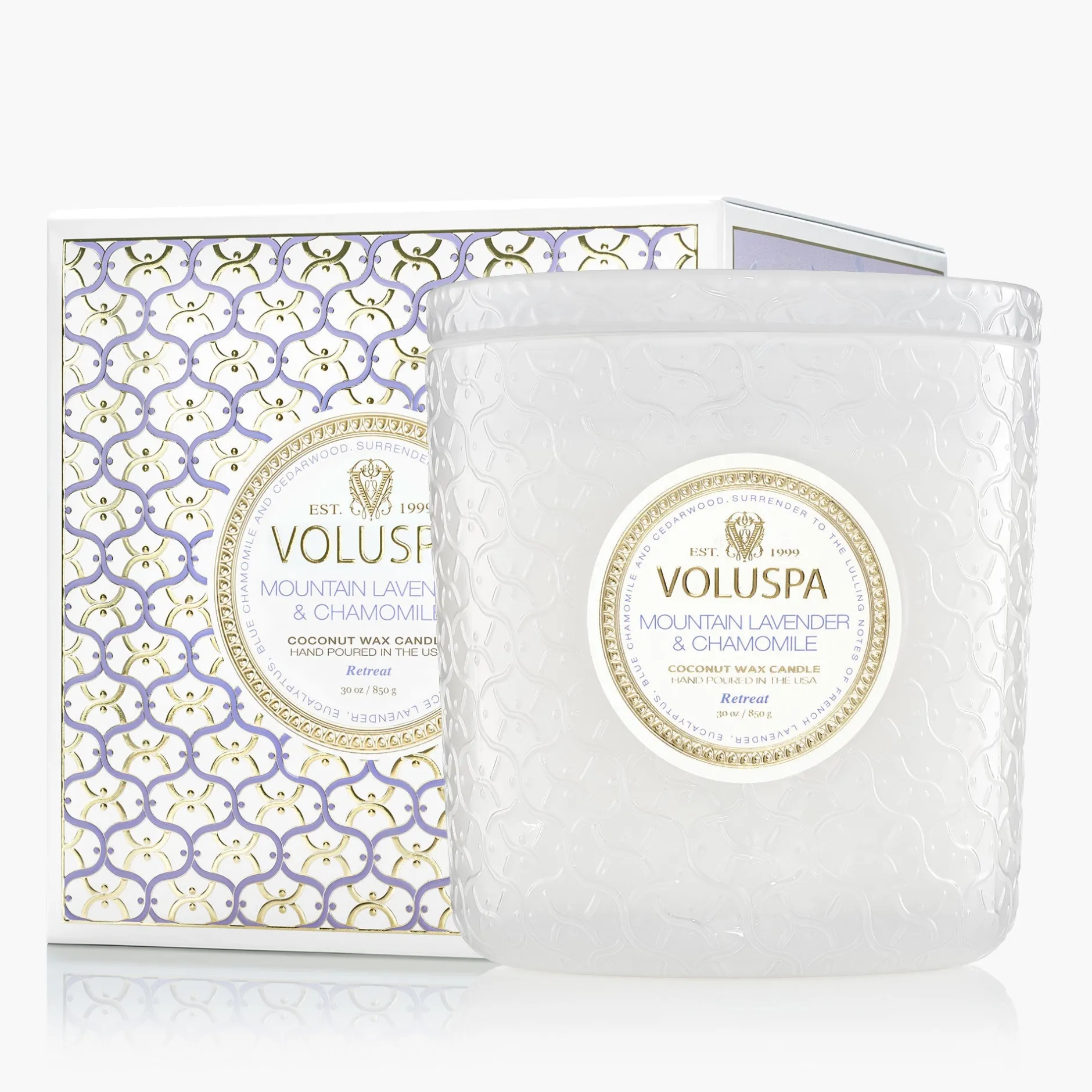 Voluspa 3 Wick Hearths + Luxe|Mountain Lavender & Chamomile|Mountain Lavender & Chamomile