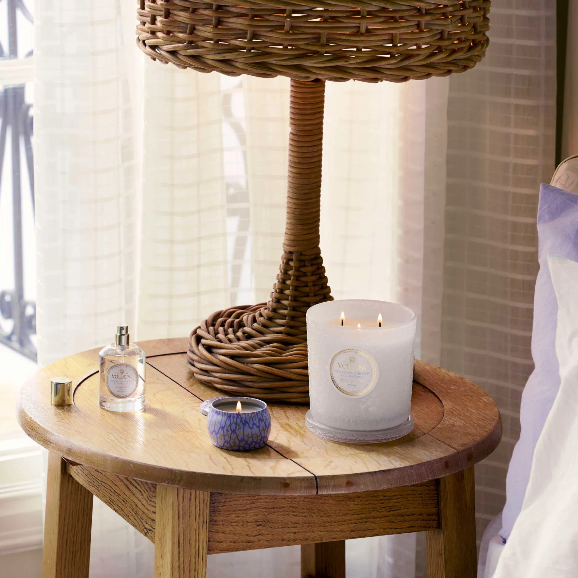 Voluspa 3 Wick Hearths + Luxe|Mountain Lavender & Chamomile|Mountain Lavender & Chamomile