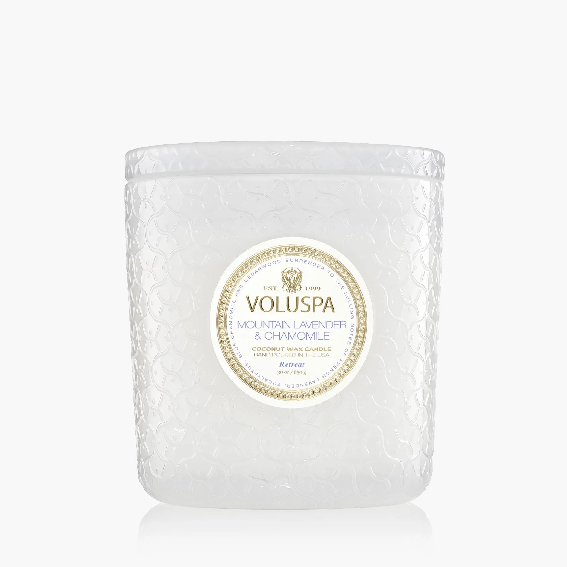 Voluspa 3 Wick Hearths + Luxe|Mountain Lavender & Chamomile|Mountain Lavender & Chamomile