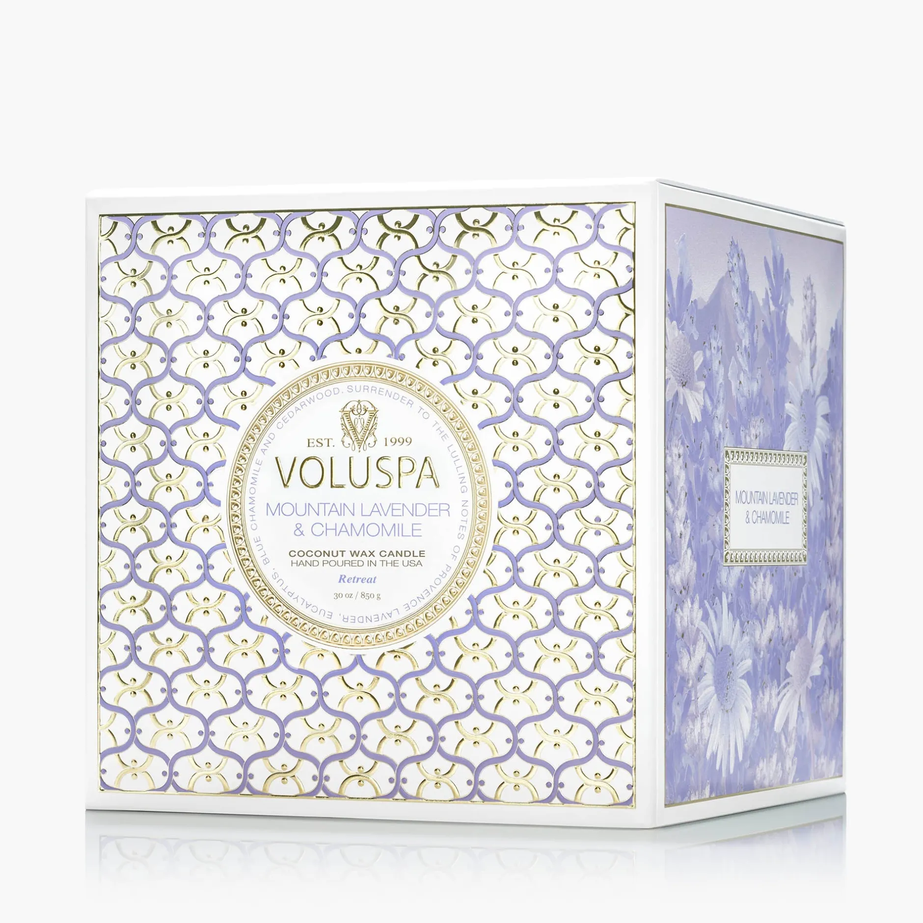 Voluspa 3 Wick Hearths + Luxe|Mountain Lavender & Chamomile|Mountain Lavender & Chamomile