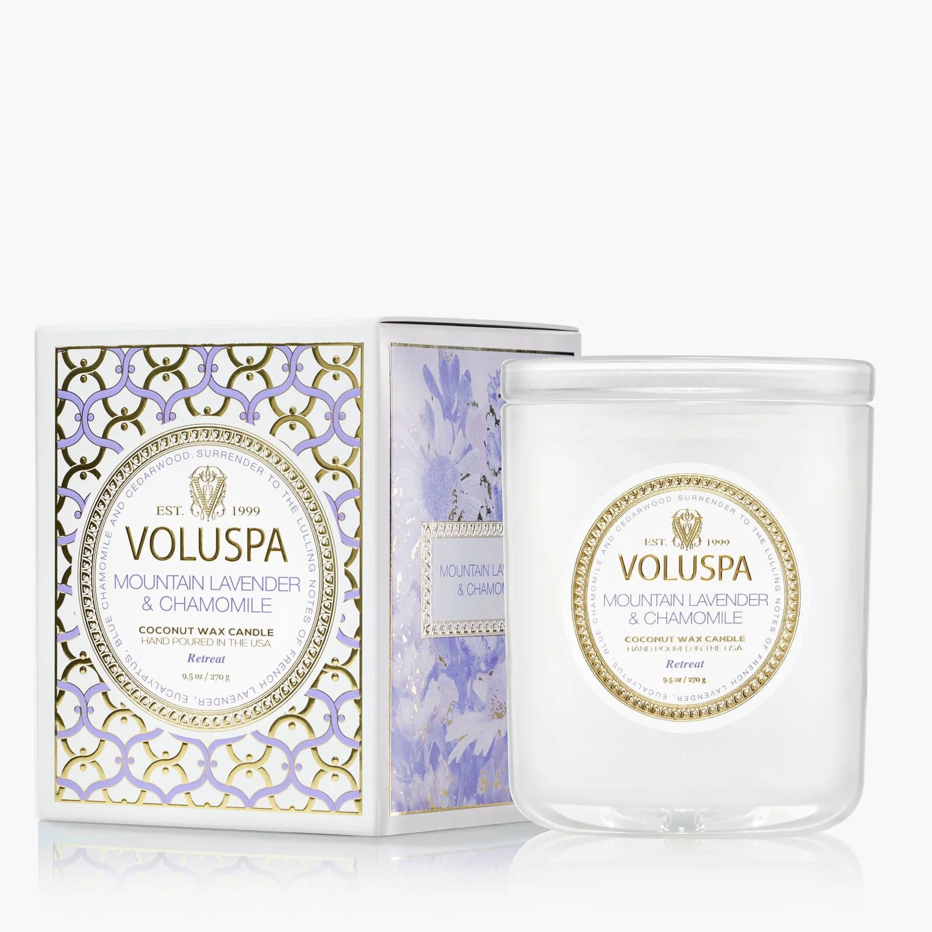 Voluspa Mountain Lavender & Chamomile|Classic Candles|Mountain Lavender & Chamomile