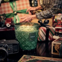 Voluspa 3 Wick Hearths + Luxe|Noble Fir Garland|Noble Fir Garland