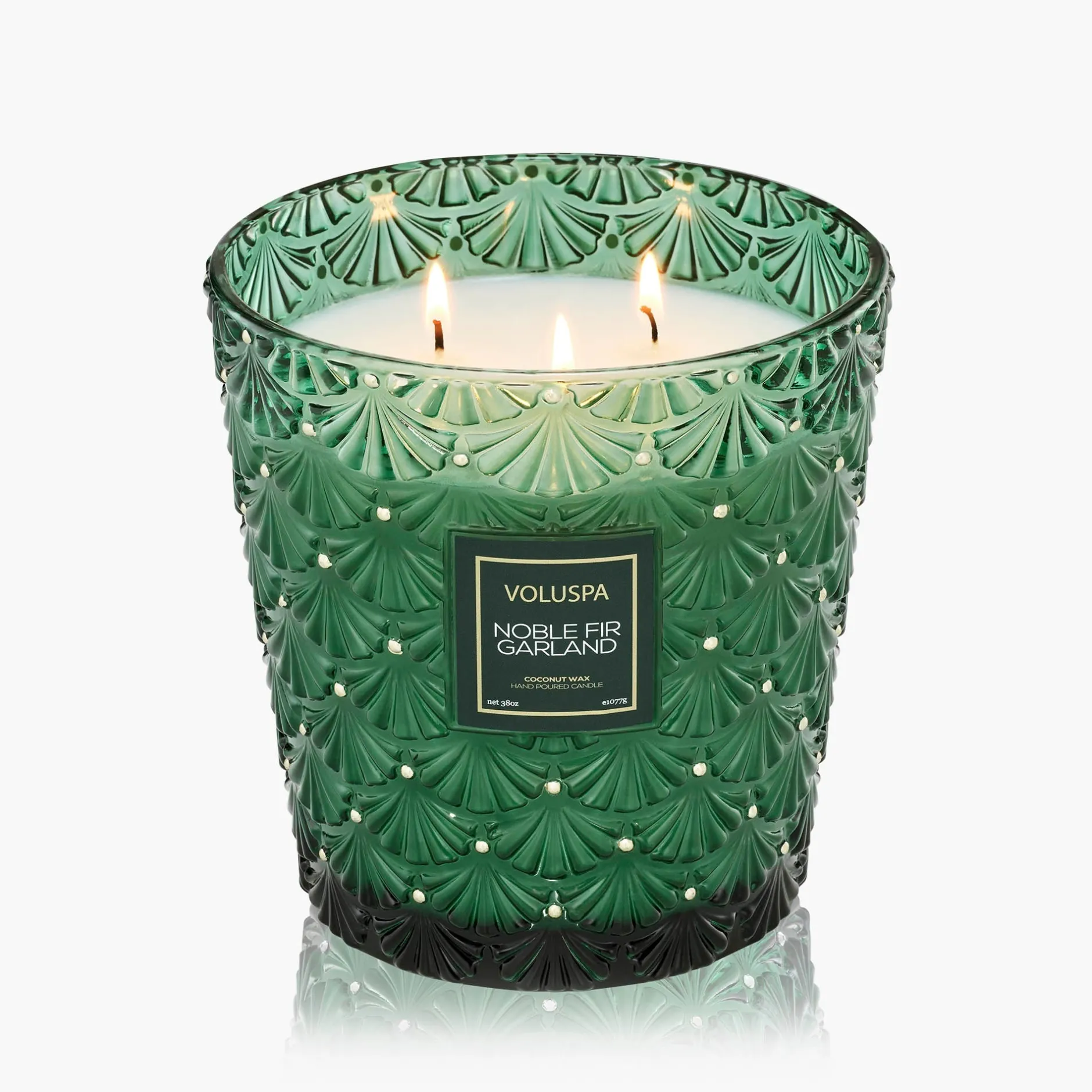 Voluspa 3 Wick Hearths + Luxe|Noble Fir Garland|Noble Fir Garland