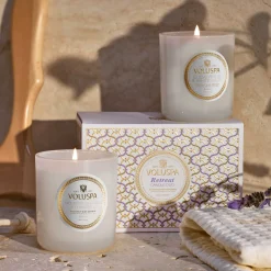 Voluspa Mountain Lavender & Chamomile|Eucalyptus & White Sage|Retreat Candle Duo