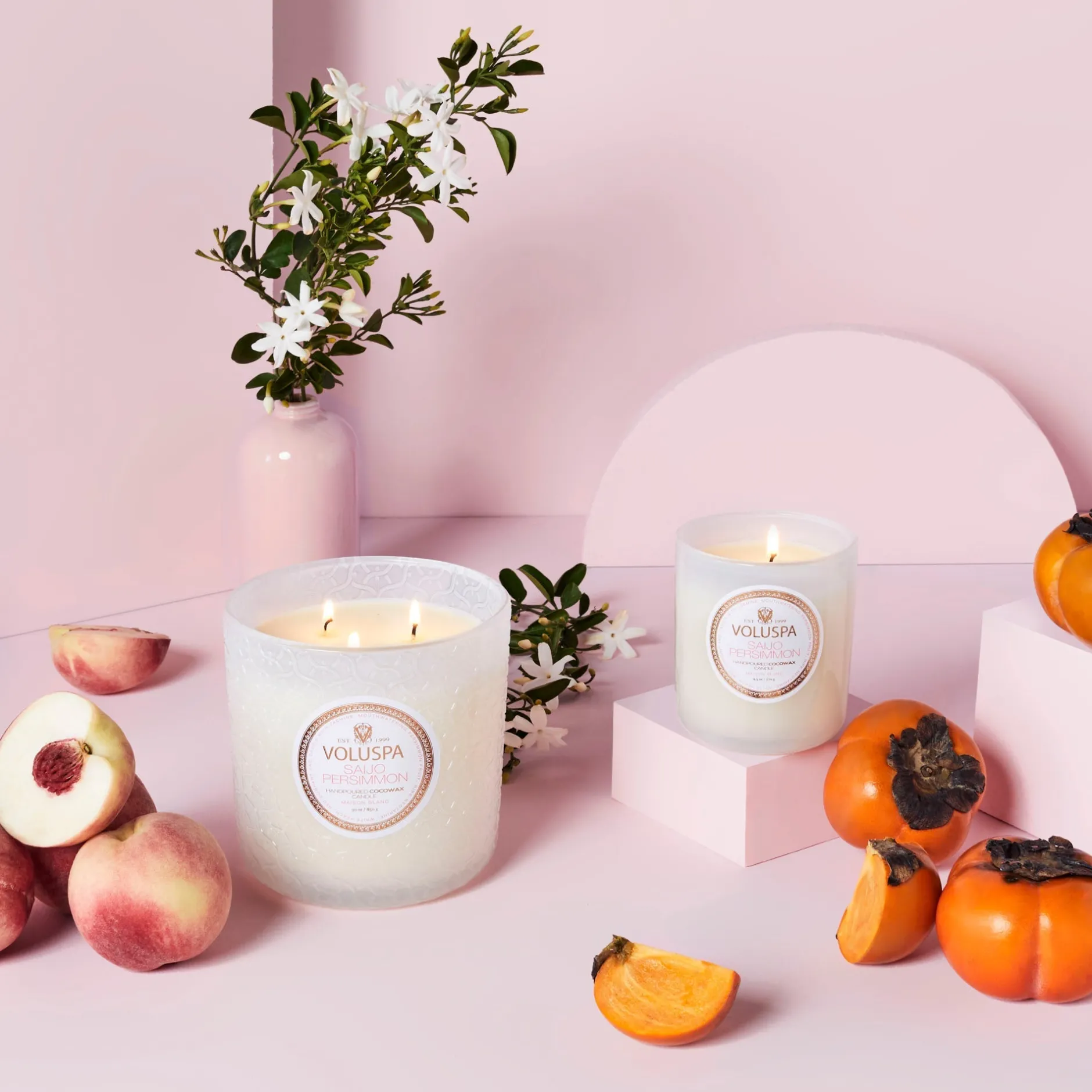 Voluspa 3 Wick Hearths + Luxe|Saijo Persimmon