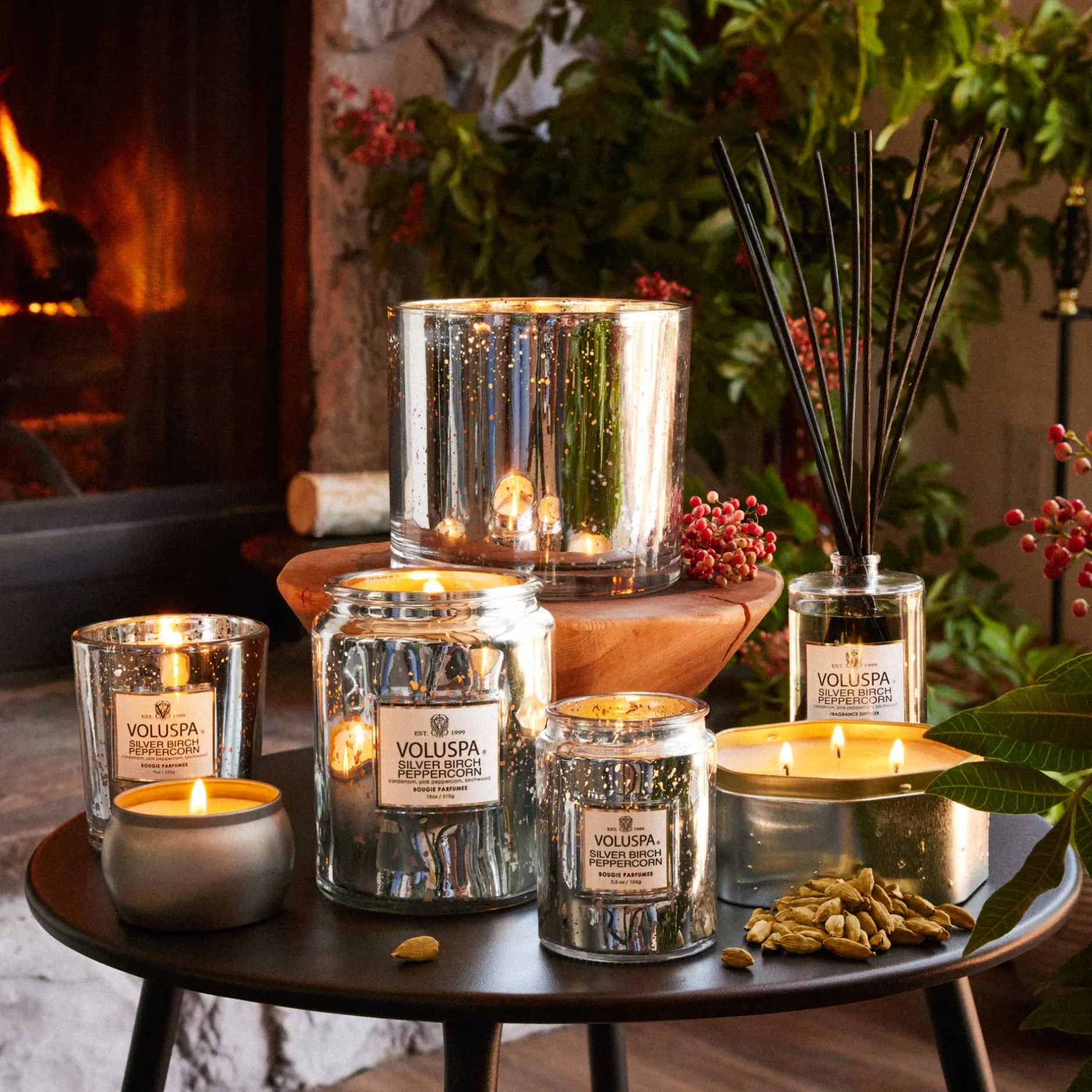 Voluspa Small Jars|Silver Birch Peppercorn