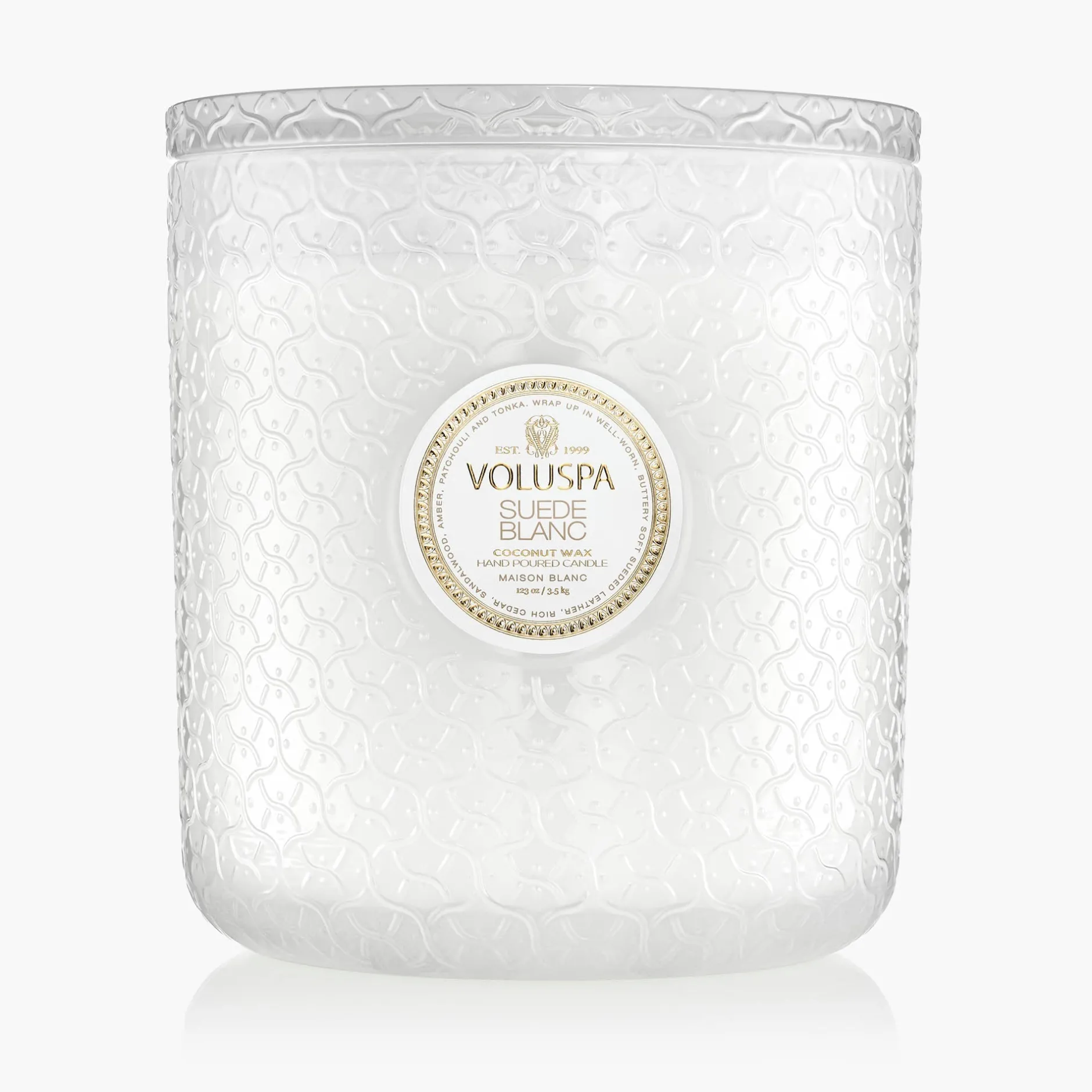 Voluspa 5 Wick Hearths|Suede Blanc