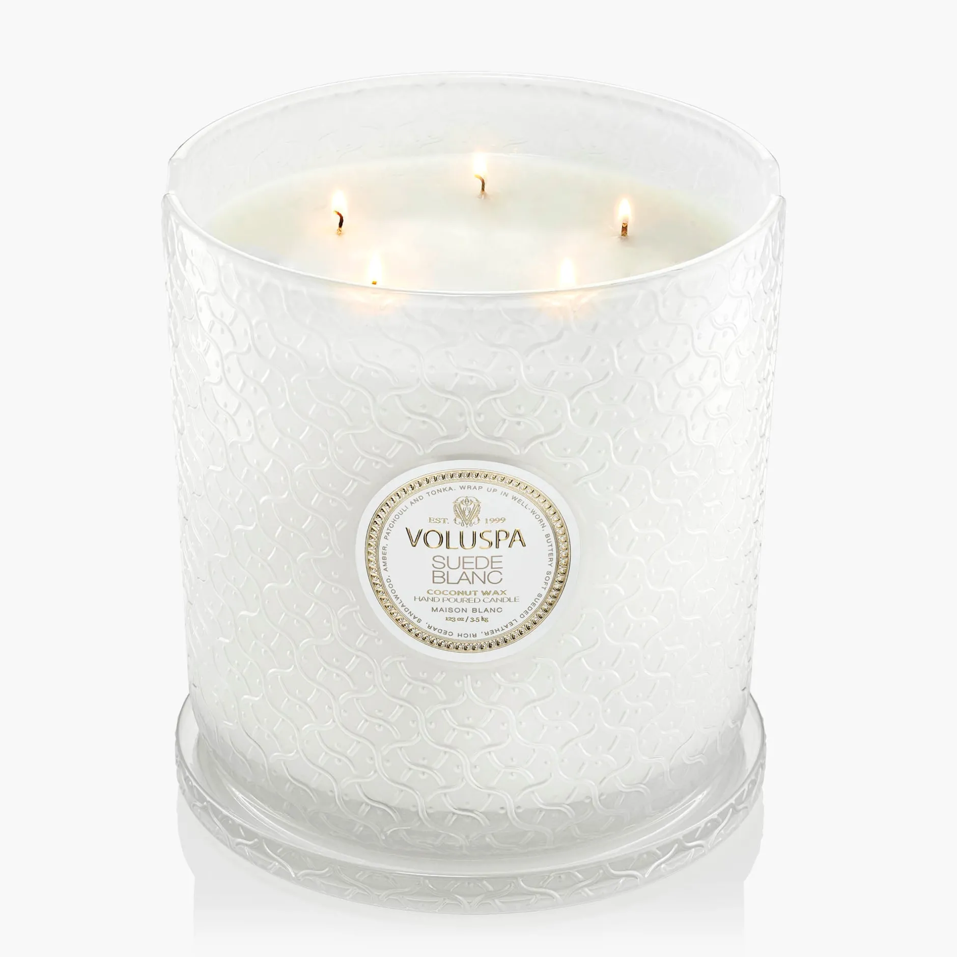Voluspa 5 Wick Hearths|Suede Blanc