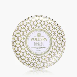 Voluspa 3 Wick Tin|Suede Blanc