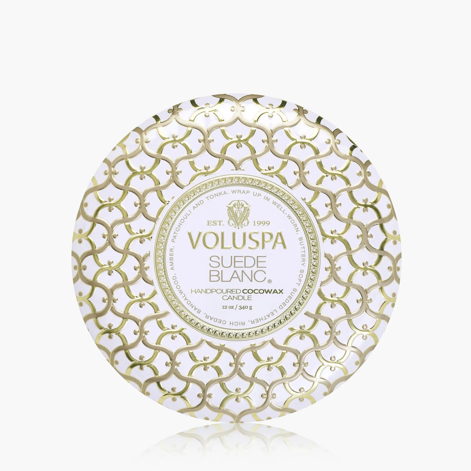 Voluspa 3 Wick Tin|Suede Blanc