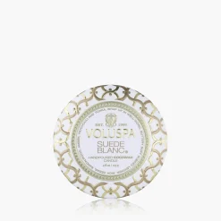 Voluspa Mini Tin|Suede Blanc
