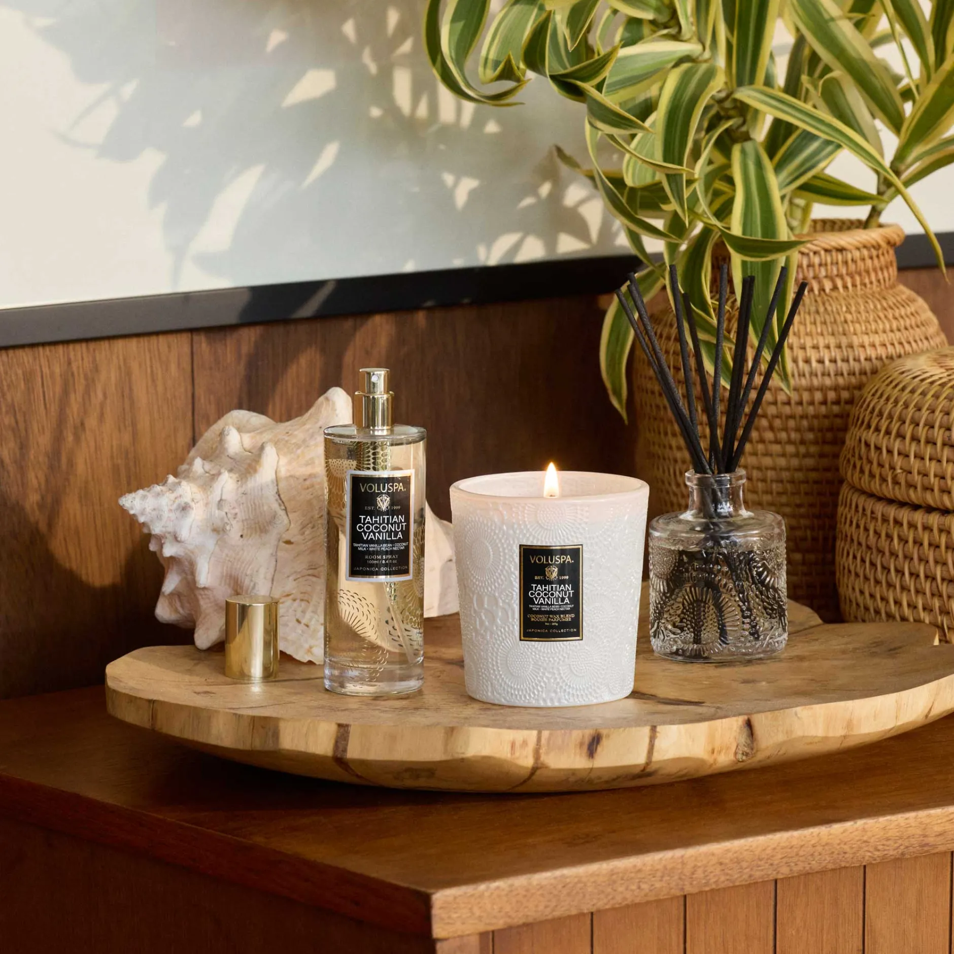 Voluspa Tahitian Coconut Vanilla|Reed Diffusers|Tahitian Coconut Vanilla