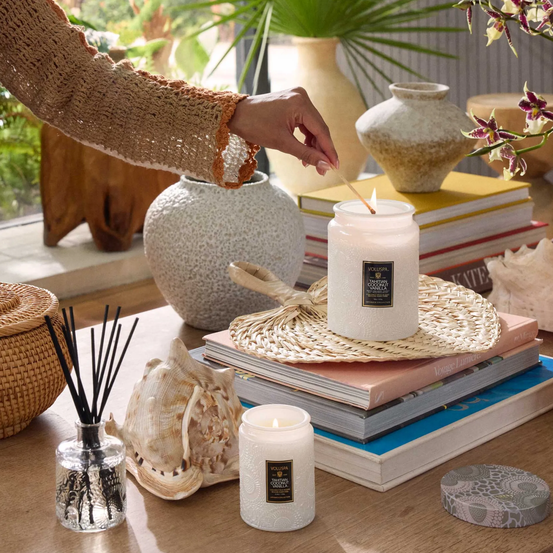 Voluspa Tahitian Coconut Vanilla|Reed Diffusers|Tahitian Coconut Vanilla