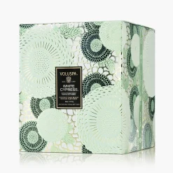 Voluspa White Cypress|3 Wick Hearths + Luxe|White Cypress
