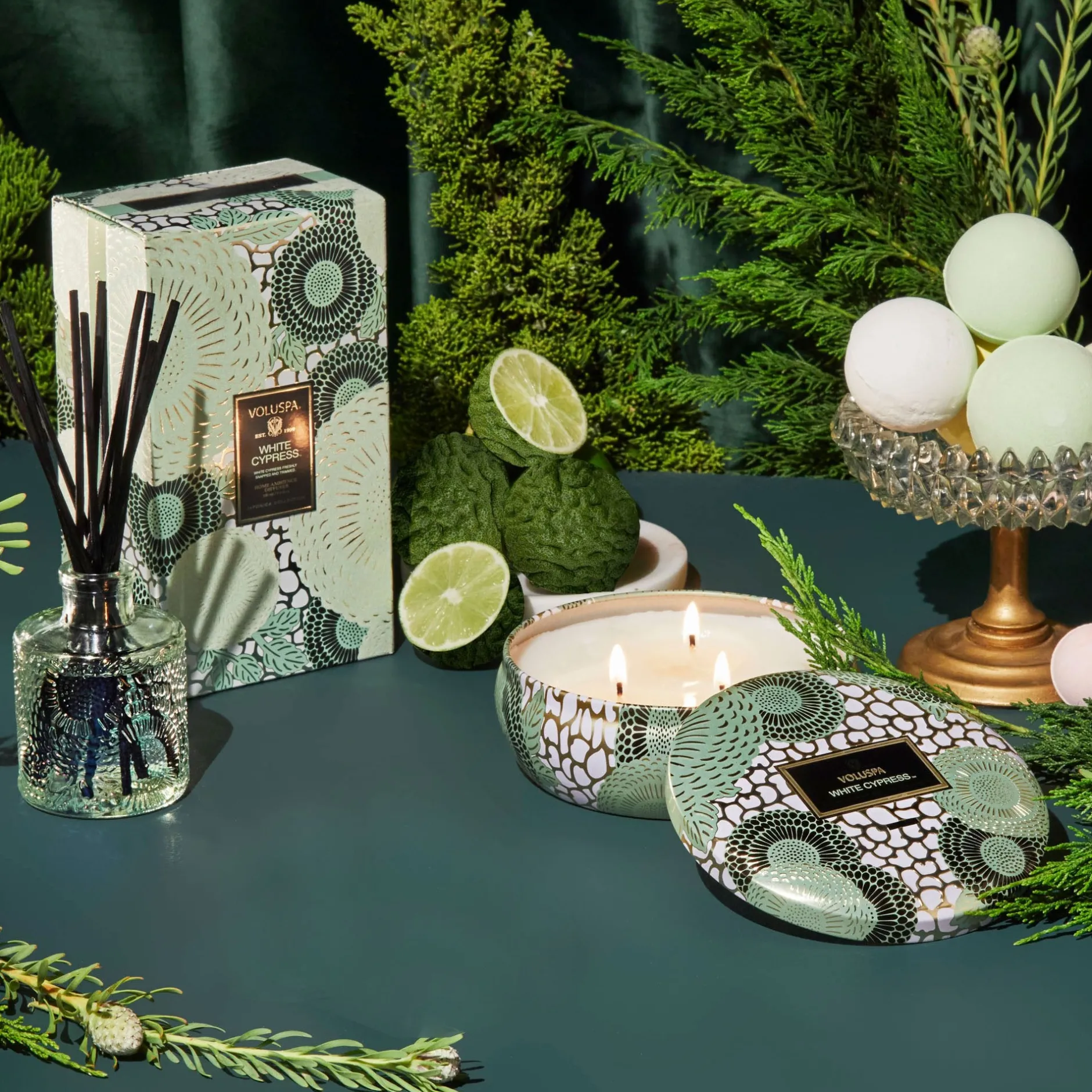 Voluspa Reed Diffusers|White Cypress|White Cypress